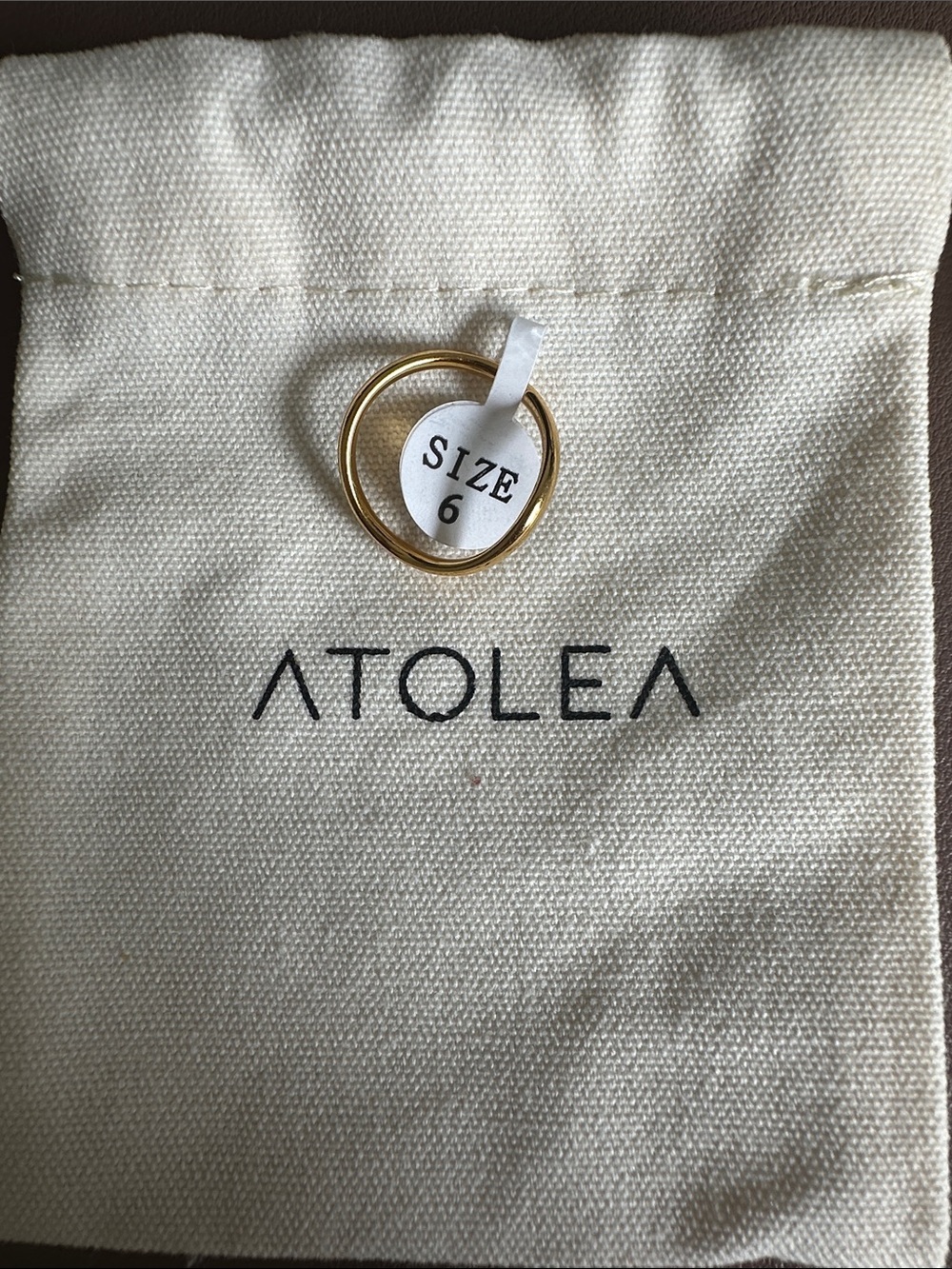 Gold Plated Curved Atolea Ring - Picture 2 of 4